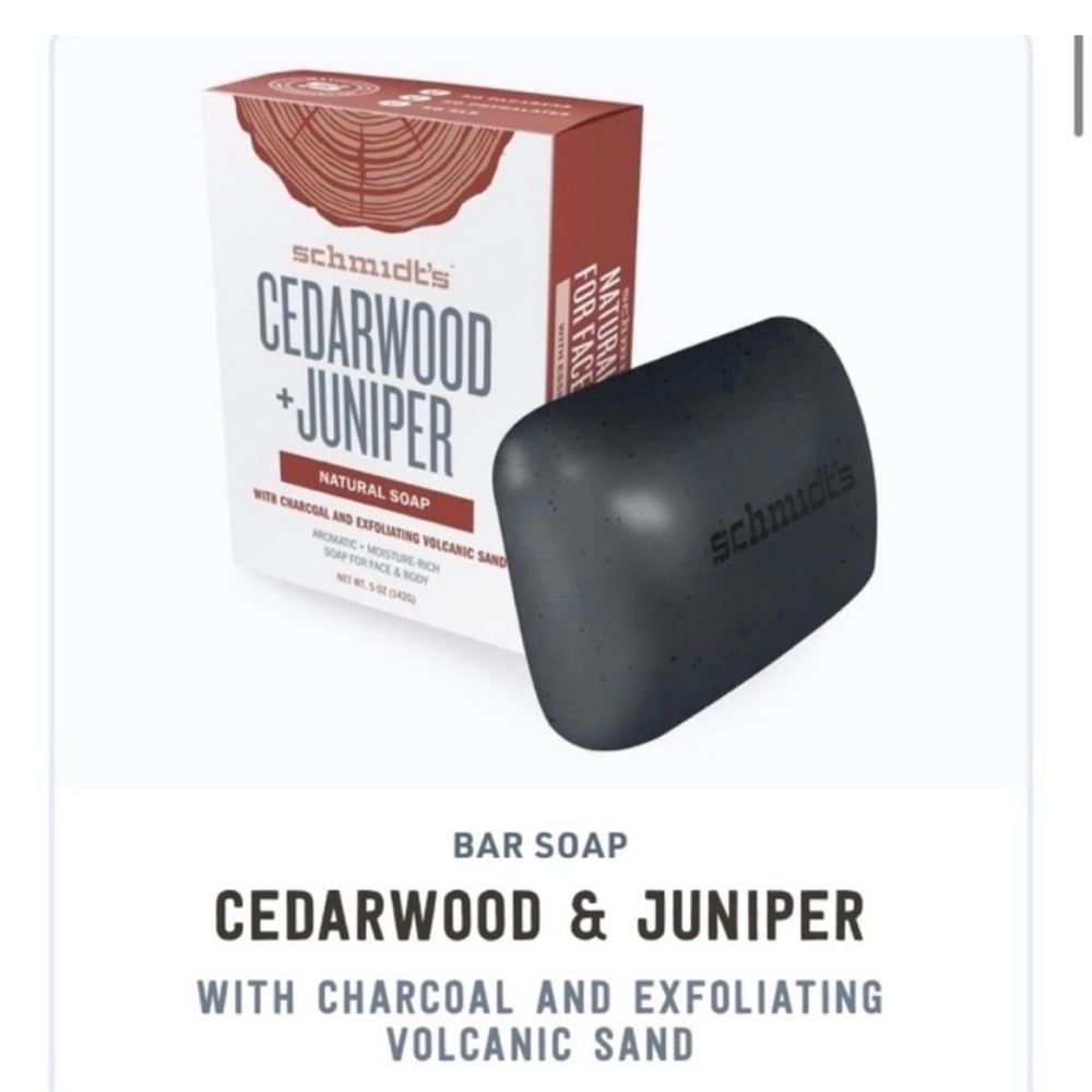 Schmidt's Cedarwood & Juniper Bar Soap - Brand New